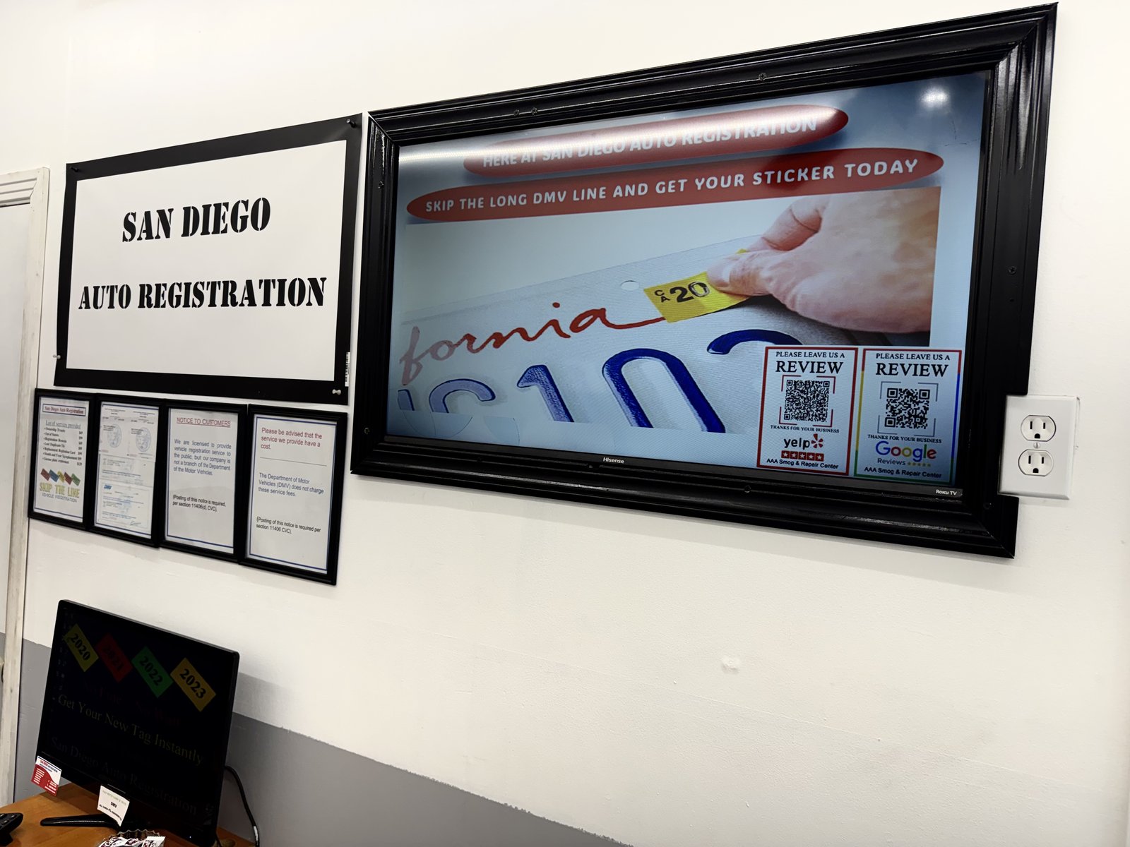 Registration sticker and vehicle documents